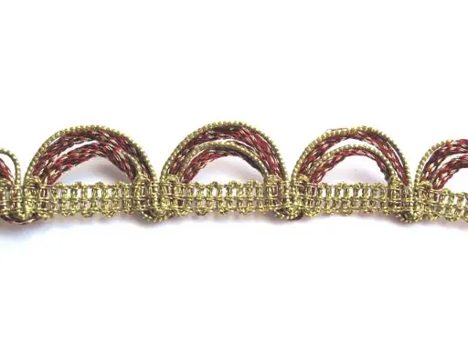 Prýmka galonová leonská 20mm/bordovozlatá