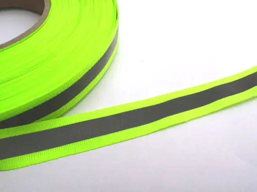 Reflexná páska dvojfarebná 20mm/strieborno- reflexná zelená