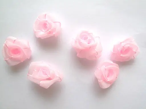 Aplikácia ruža organza 25mm/ružová svetlá