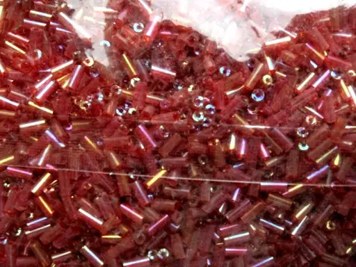 Korálky sklenené rúrky 5mmx 100g/pivónia ružové