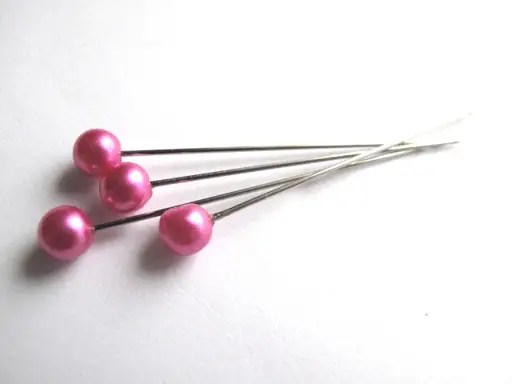 Ozdobné špendlíky s perleťovou hlavičkou 5x50mmx 25ks/ruža ružové