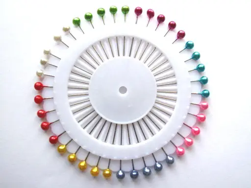 Špendlíky ozdobné perleťová guľka 38mmx 40ks/farebný mix