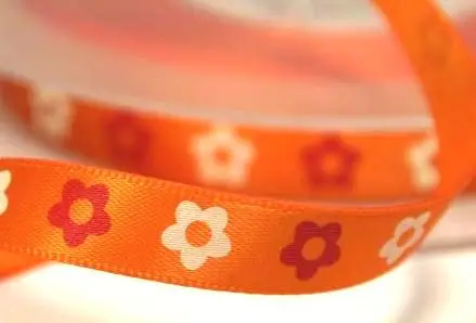 Stuha saténová kvety 10mmx 19,5m/oranžová