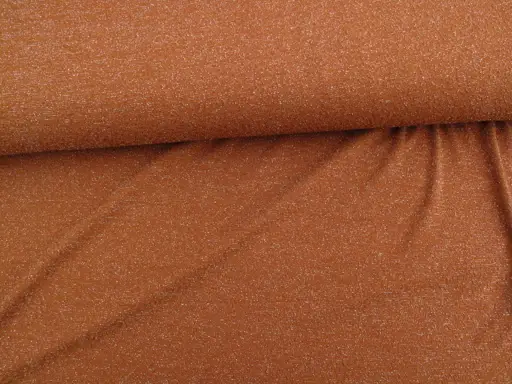Úplet Polyester elastický Lurex/zlato- medený