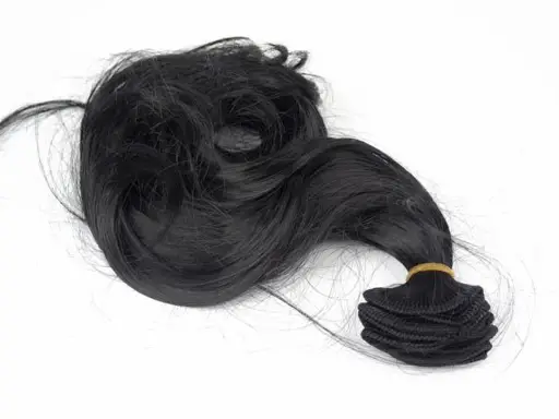 Vlasy pre bábiku lokne 33x100cm/čierne