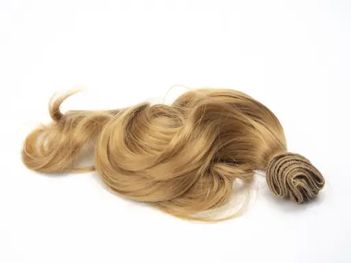 Vlasy pre bábiku lokne 33x100cm/zlatohnedé orieškové