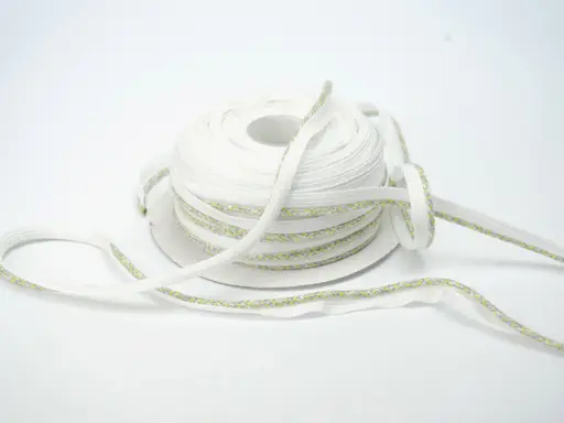 Výpustka polyester vzor 10mm/sivo- žlto- biela
