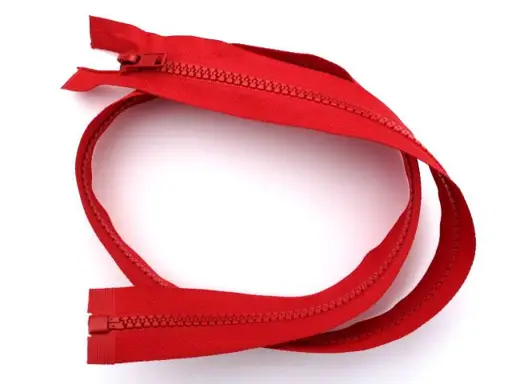 Zips kostený deliteľný 65cm/červený jasný