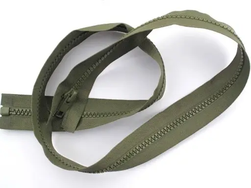 Zips kostený deliteľný 70cm/army zelený