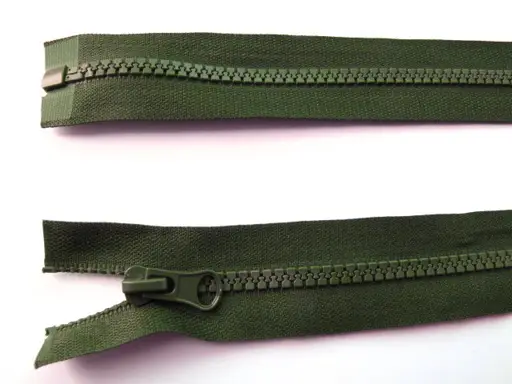 Zips kostený deliteľný 50cm/army zelený