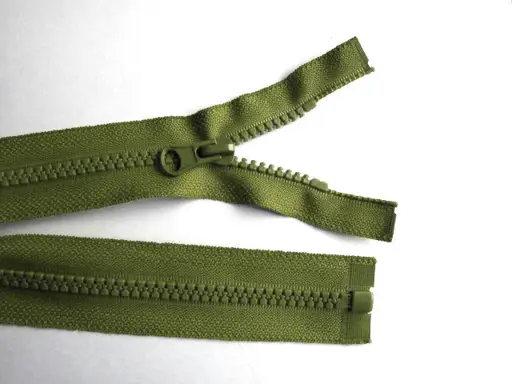 Zips kostený deliteľný 60cm/army zelený