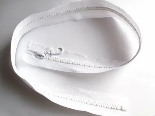 Zips kostený deliteľný 65cm/biely