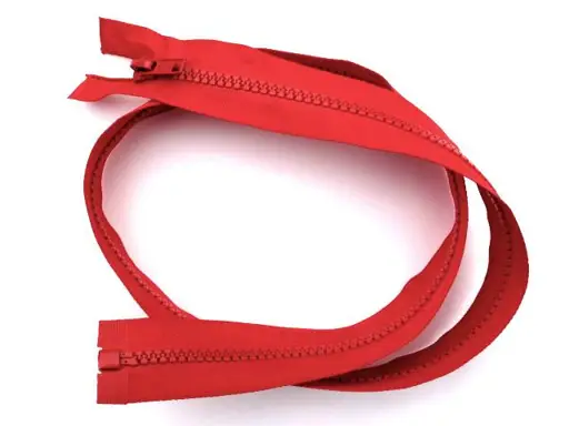 Zips kostený deliteľný 80cm/červený jasný