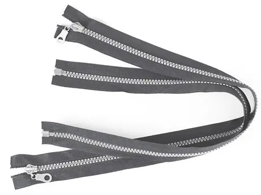 Zips kostený deliteľný 5mmx 40cm/striebornošedo- šedý tmavý