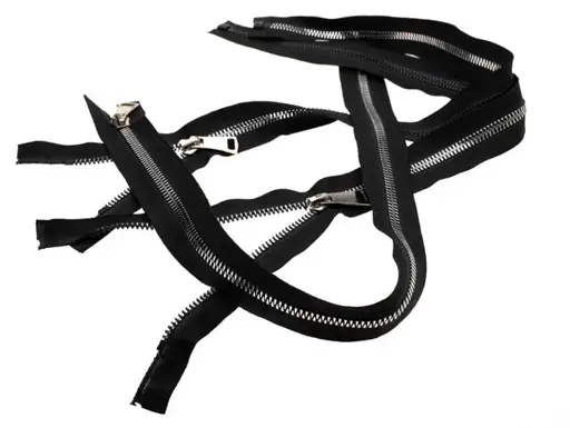 Zips ozdobný kostený deliteľný metalové zúbky 8mmx 65cm/strieborno - čierny
