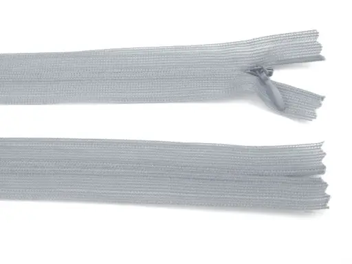 Zips skrytý dederón 40cm 689/šedý svetlý