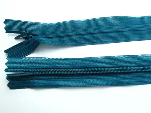 Zips skrytý dederón 60cm/petrolejový modrý