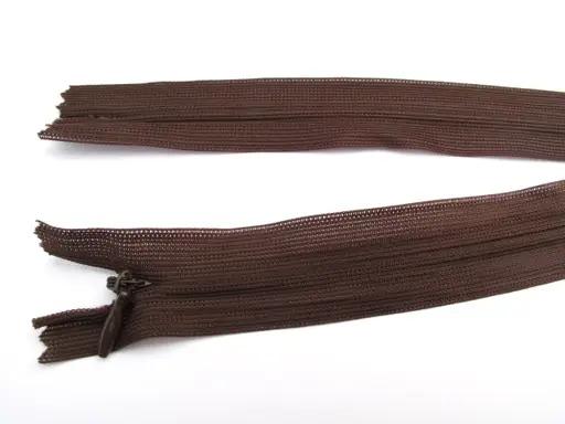Zips skrytý dederón 22cm/kávový