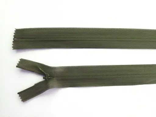 Zips skrytý dederón 18cm 327/army zelený tmavší