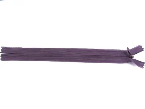 Zips skrytý dederón 22cm/sivofialový tmavý