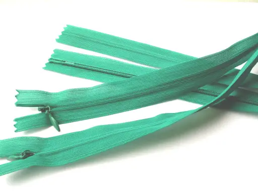 Zips skrytý dederón 22cm/smaragdový jasný